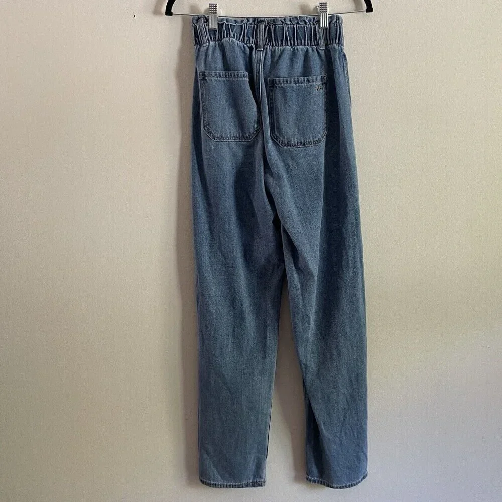 American Eagle Women 0 Blue Medium Wash Denim Highest Rise Baggy Mom Jeans - Picture 6 of 10